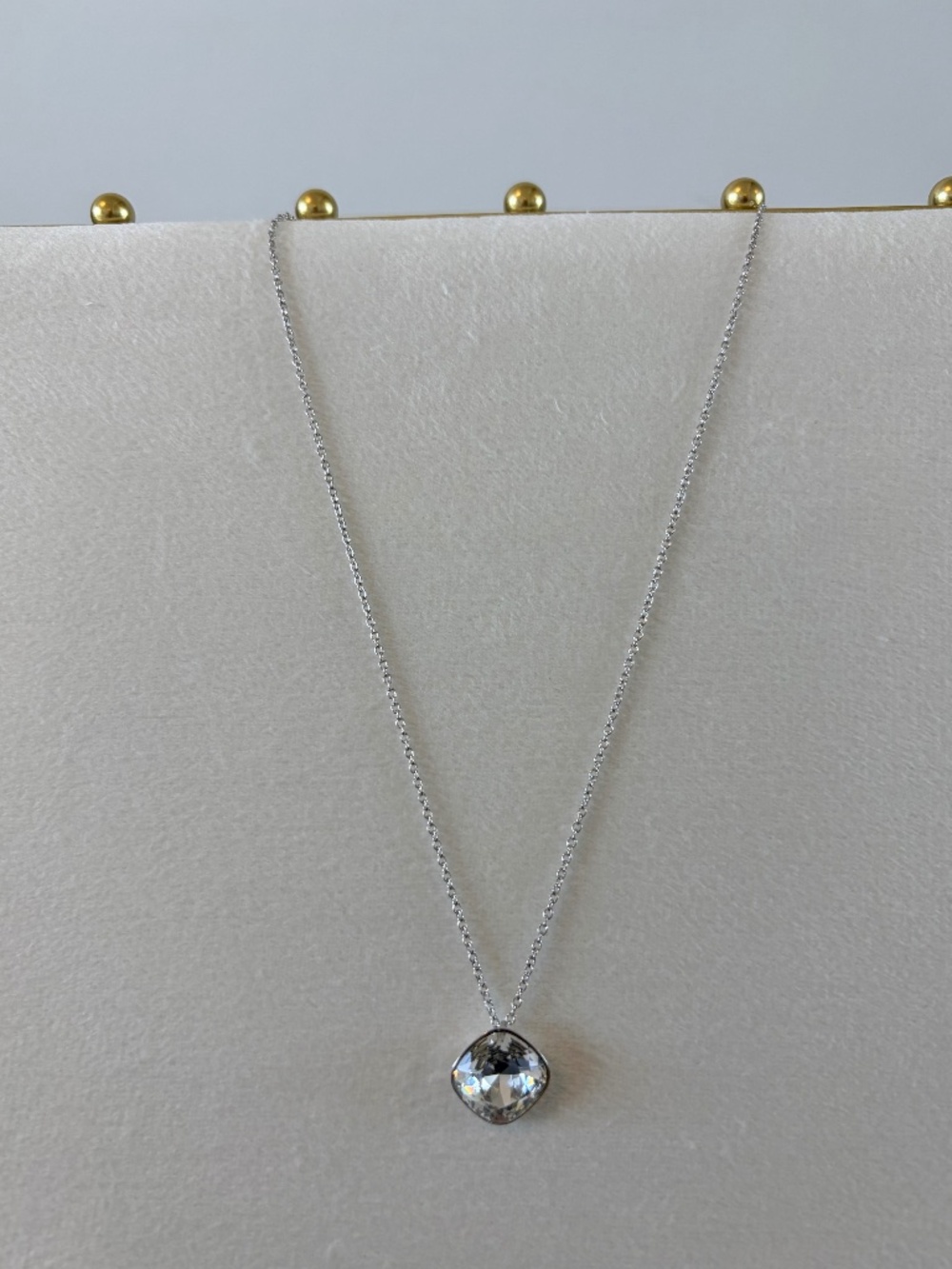 Swarovski Cushion Cut Crystal Pendant Necklace
